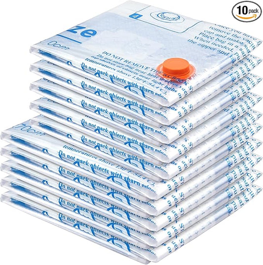 Vacuum Storage Bags 10 Combo (5 Jumbo/5 Large), Plastic Packaging Bags,Space Saver Bags for Clothes, Pillows, Comforters, Blankets, Bedding-NeatNest