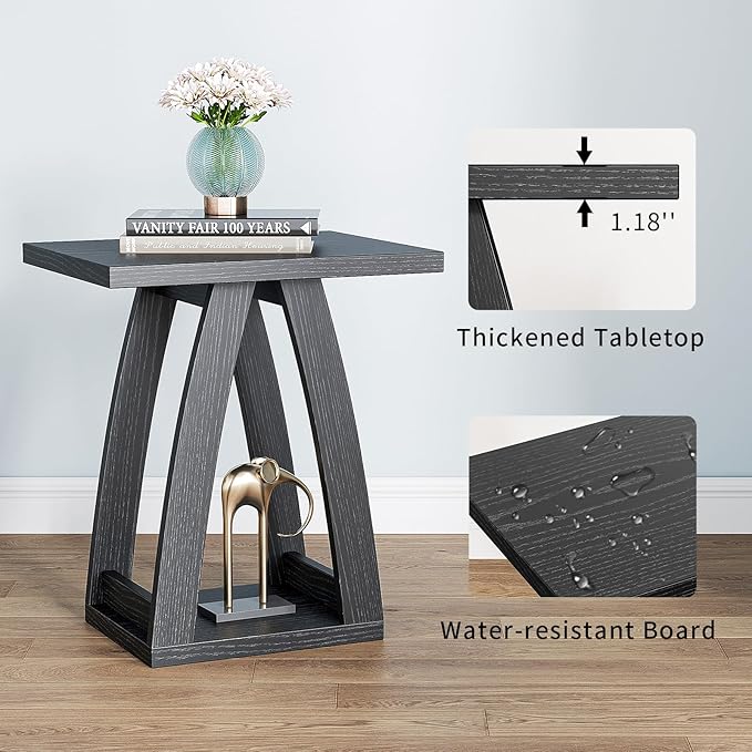 End Tables Living Room Set of 2. Side Tables Living Room. Side Table Beside Sofa. Modern End Table for Home. Black End Tables Set of 2