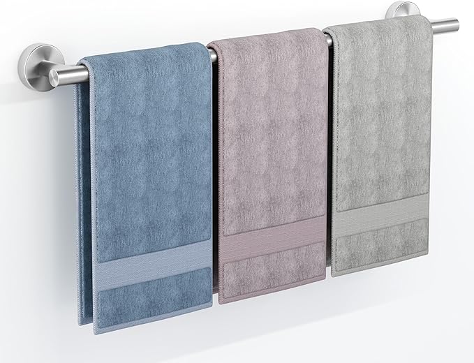 Brushed Nickel Towel Bar, 24 Inch Towel Racks for Bathroom Wall Mounted, SUS304 Stainless Steel Bathroom Towel Holder, Total Length 26.4 Inch Towel Bars-NeatNest