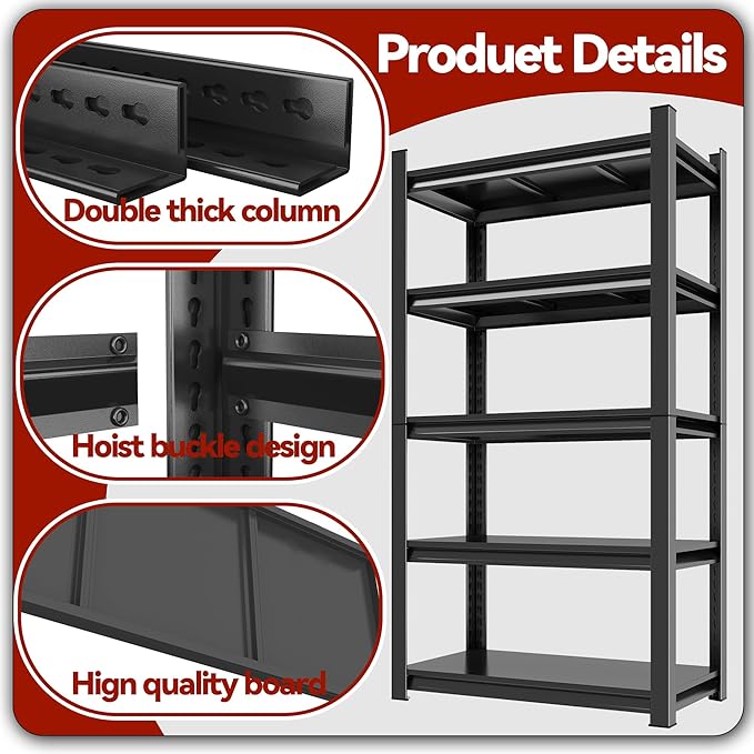 Book Shelf (4 Tier, Small Space) - Metal Bookcase for Bedroom, Living Room, Kitchen, Balcony Storage - Black Finish-NeatNest
