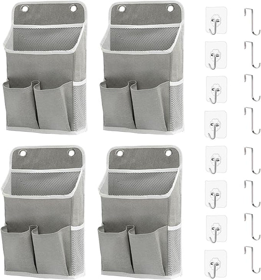 Hanging Basket for Organizing, Wall Organizer with Pockets and Over The Door Organizer，Can for Home, Closet, Office and Camper (4 Grey)-NeatNest