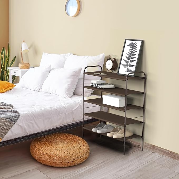 Simple Houseware 5-Tier Shoe Rack Storage Organizer, Bronze-NeatNest