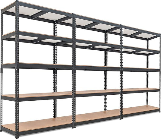 HOMEDANT 5-Tier Laminated Boltless Heavy Duty Metal Shelving Unit Adjustable Garage Storage Utility Rack Shelves Organization Multipurpose Shelf Warehouse Industrial 39.8" W x 18.2" D x 71.3" H 3Pack-NeatNest