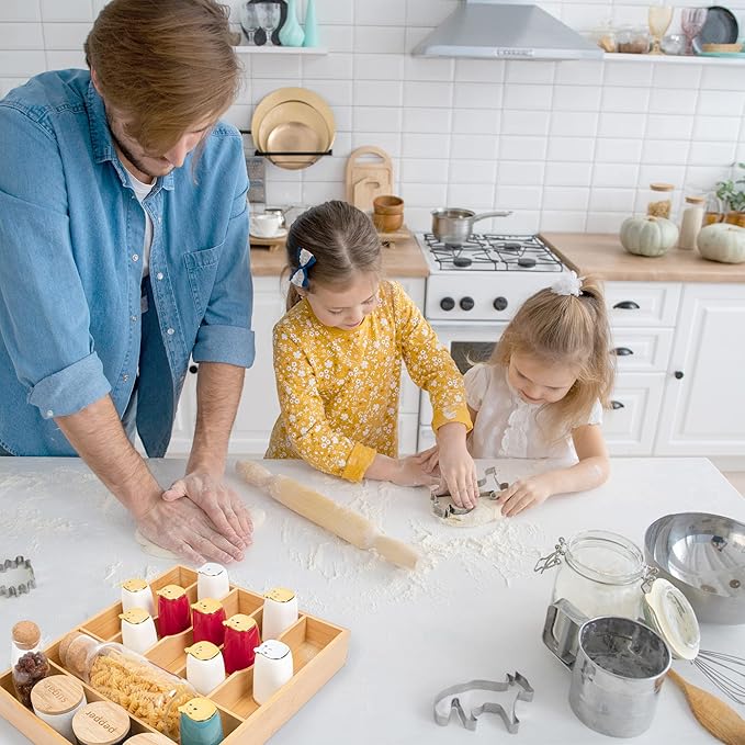 Bellsal Natural Utensil Organizer 12.5 Inch Silverware Organizer for Drawer Utensil Holder Cutlery Organizer Kitchen Drawer Organizer 7 Compartment Small Narrow Bamboo-NeatNest