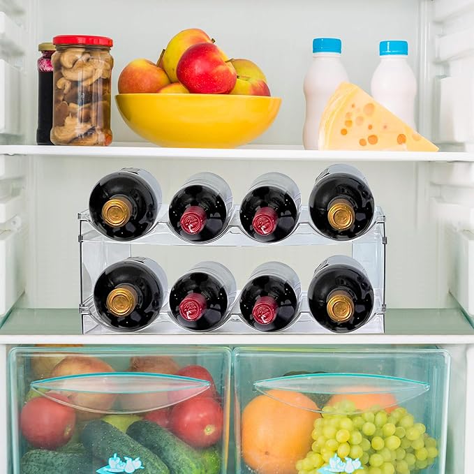 Homecor 5 Pack Water Bottle Organizer, Upgrade Stackable Kitchen Home Pantry Organization and Storage, Plastic Water Bottle Holder for Fridge Cabinet Cupboard Storage, Wine Tumbler Mug Cup Organizer-NeatNest