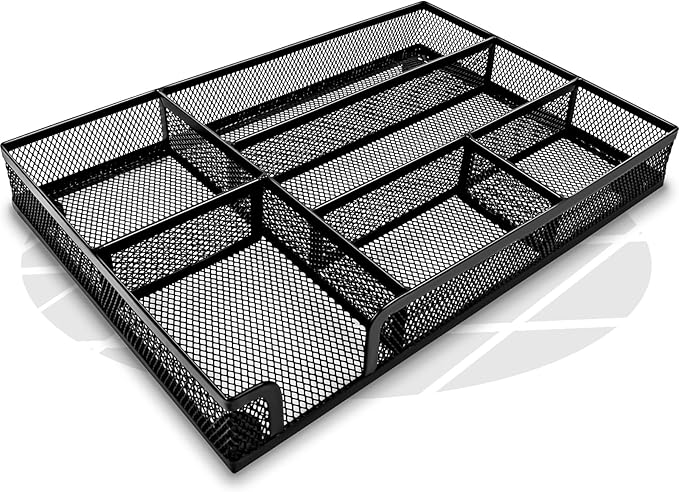 Desk Drawer Organizer Tray Versatile Metal Mesh Desk Organizers and Accessories for Office Supplies, School, Home, 12.60 x 8.66 x 1.77 Inches-NeatNest