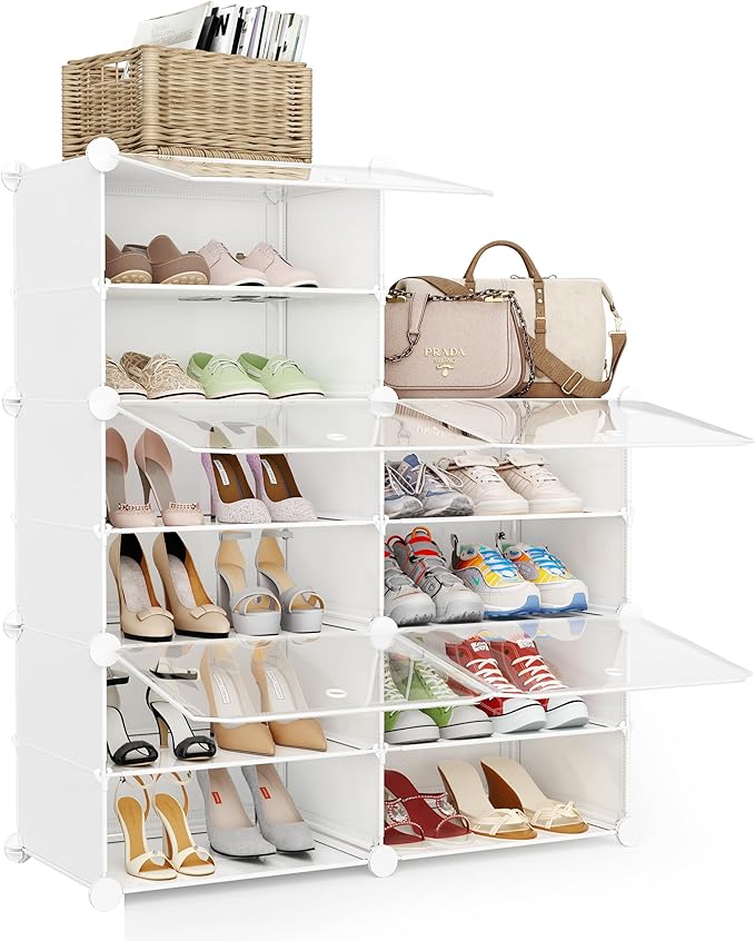 Shoe Storage,10 Tier Shoe Rack Organizer for Closet Shoe Cabinet with Door Shoe Shelves for Closet,Entryway,Hallway,Bedroom-NeatNest