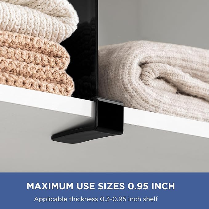 HBlife 6 Black Shelf Dividers, Vertical Purse Organizer for Closet Perfect for Sweater, Shirts, Handbags in Bedroom and Kitchen, Adjustable Acrylic Bookshelf for Organization-NeatNest