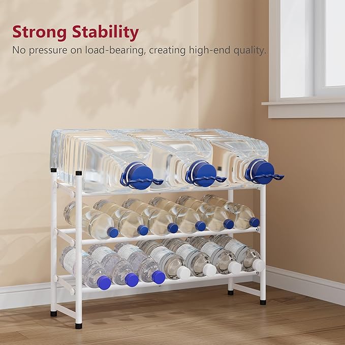 Tajsoon Expandable Shoe Rack for Closet 3 Tier, 28“-41“Adjustable & Stackable Shoe Shelf Storage, Metal Shoe Rack Organizer for Front Door Entrance, Closet, Garage, Entryway, White-NeatNest