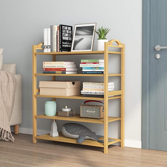 UDEAR Bamboo Shoe Rack 5-Tier Shoe Storage Organizer Entryway Shoe Shelf-NeatNest