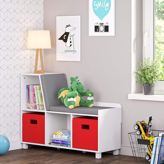 RiverRidge Folding Storage Bins with Handles Red Cube Storage Organizer for Closet, Bedroom & Playroom - Closet Organizers and Storage Set of 2-NeatNest