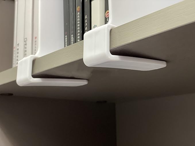 CY craft Acrylic Shelf Dividers for Closets,Wood Shelf Dividers, 4 PCS White Shelf Separators,Perfect for Clothes Organizer and Bedroom Kitchen Cabinets Shelf Storage and Organization-NeatNest