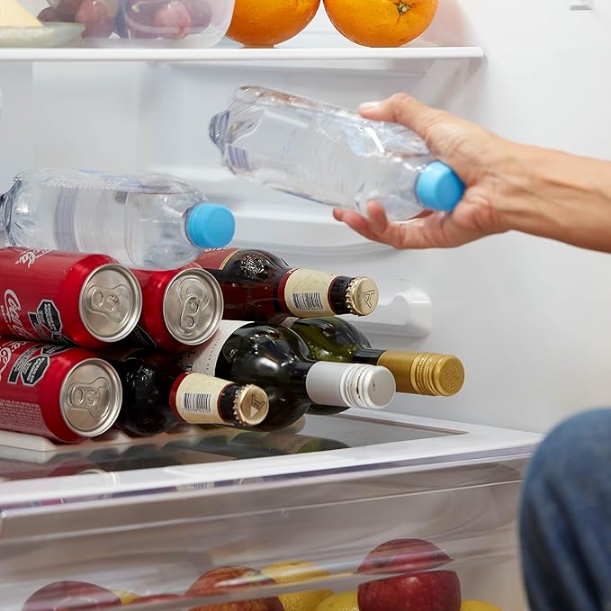 Fridge Monkey Mat - Wine & Soda Can Organizer for Refrigerator - Drink Organizer Holder Makes Cans & Bottles Stackable for Easy Storage - Space Saver for Refrigerator Organization - Cream (1 Pack)
