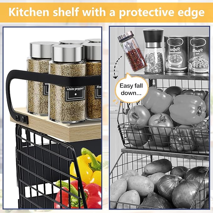 Magnetic Shelf for Fridge, Onion and Potato Storage Spice,Fruit and Vegetable Storage and Organizer, Refrigerator organizers Wire Basket for Pantry