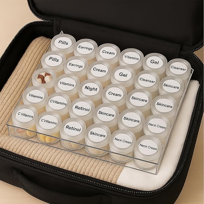 BigOtters 30 Grids Diamond Painting Storage Containers, Portable Bead Art Organizer Case with Lids for Crafts, Jewelry DIY-NeatNest