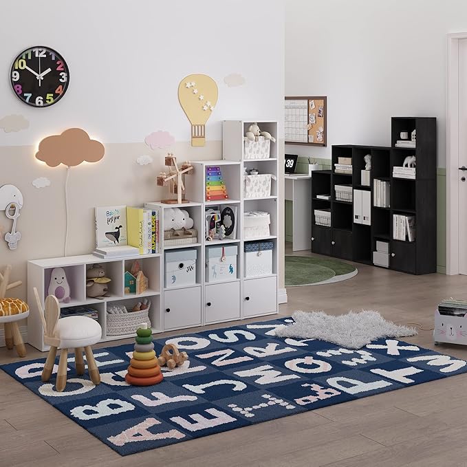 Furinno Luder Shelf Bookcase with 1 Door Storage Cabinet, White-NeatNest