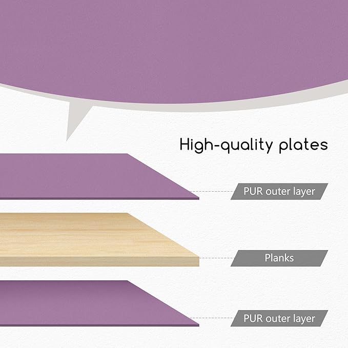 Jerry & Maggie Desktop Organizer Office Storage Rack Adjustable Wood Display Shelf Free Style Double H, Multi-Functional Mini Bookshelf for Desk Natural Stand (Violet)-NeatNest