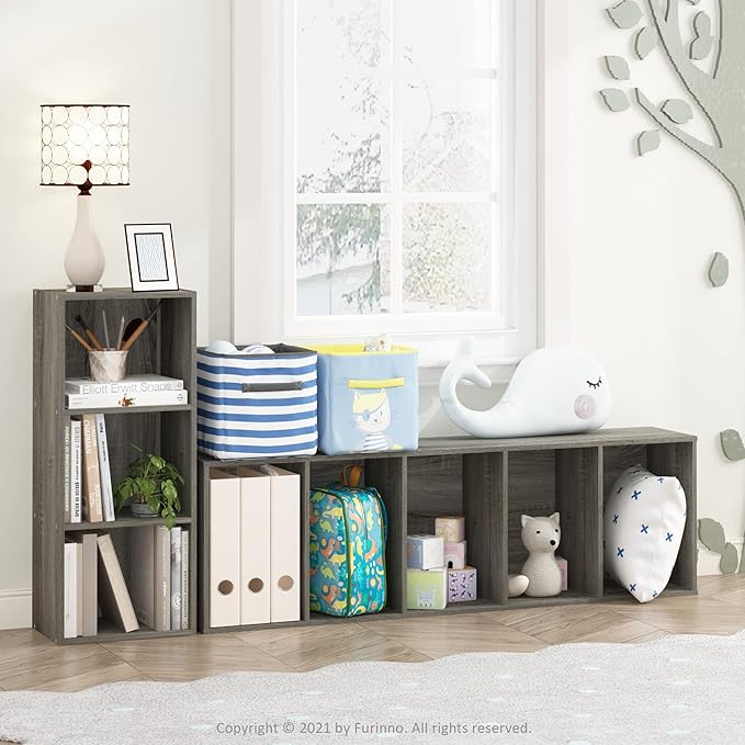 Furinno Luder Bookcase / Bookshelf / Storage Shelves, 5-Tier, French Oak-NeatNest