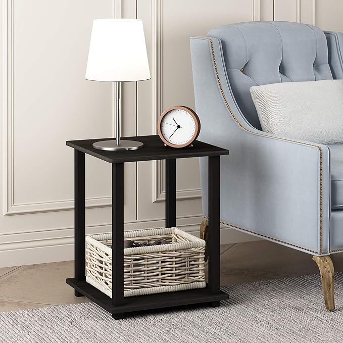 Furinno Simplistic Set of 2 End Table, Dark Walnut-NeatNest