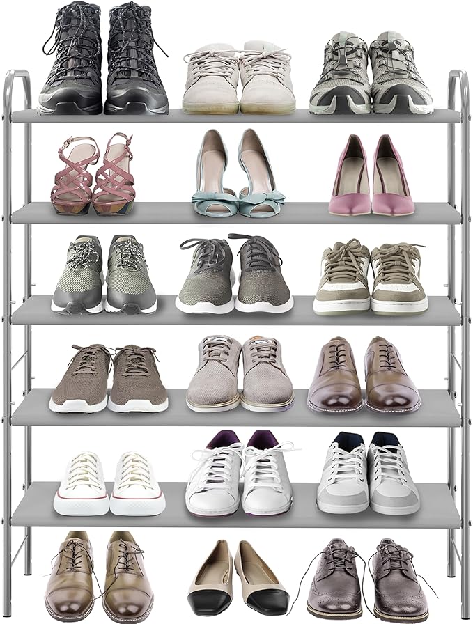 Simple Houseware 5-Tier Shoe Rack Storage Organizer, Grey-NeatNest