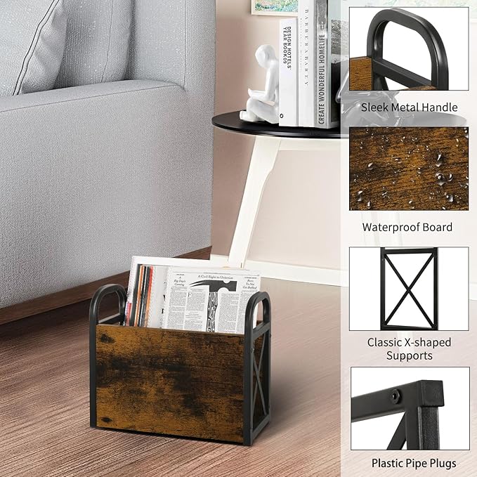 YINMIT Magazine Holder, Magazine Rack Floor, Magazine Storage Basket, Folder Organizer Bin for Books, Newspapers, Tablets-NeatNest