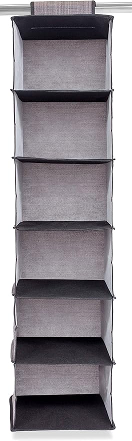 Internet's Best Hanging Closet Organizer - 6 Shelf - Clothing Sweaters Shoes Accessories Storage - Grey-NeatNest