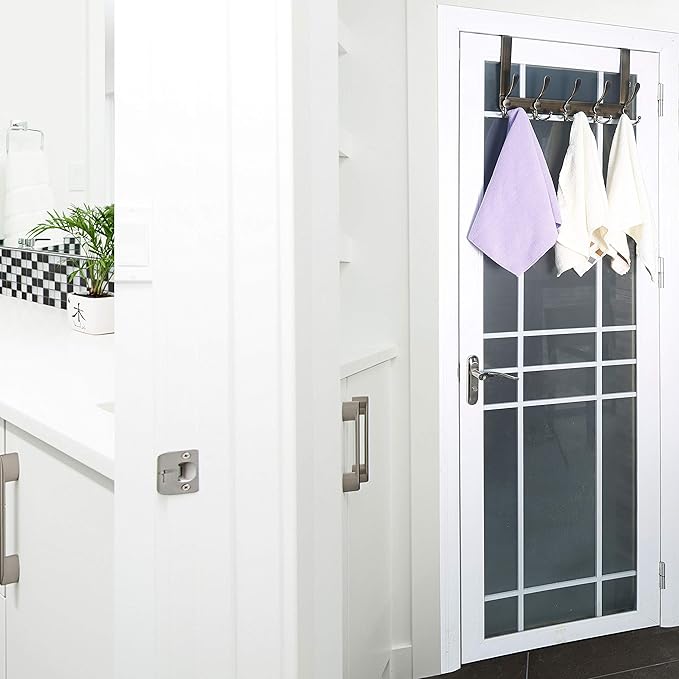 WEBI Over The Door Hooks Door Hanger with 5 Tri Hooks for Hanging, Over The Door Towel Rack Coat Hanger Coat Rack for Behind Back of Bathroom,Bronze