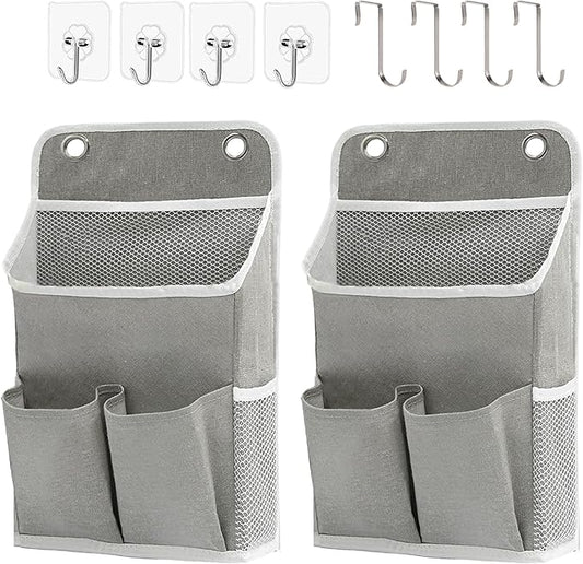 Hanging Basket for Organizing, Wall Organizer with Pockets and Over The Door Organizer，Can for Home, Closet, Office and Camper (2 Grey)-NeatNest