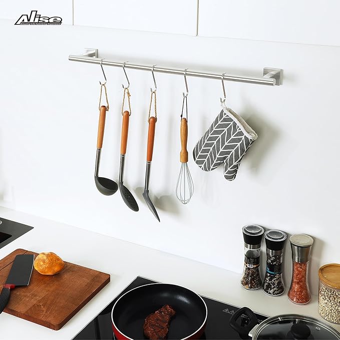Alise Bathroom Towel Bar, 28Inch Towel Racks for Bathroom, SUS304 Stainless Steel Towel Holder Heavy Duty Wall Mounted Towel Rack Brushed Nickel