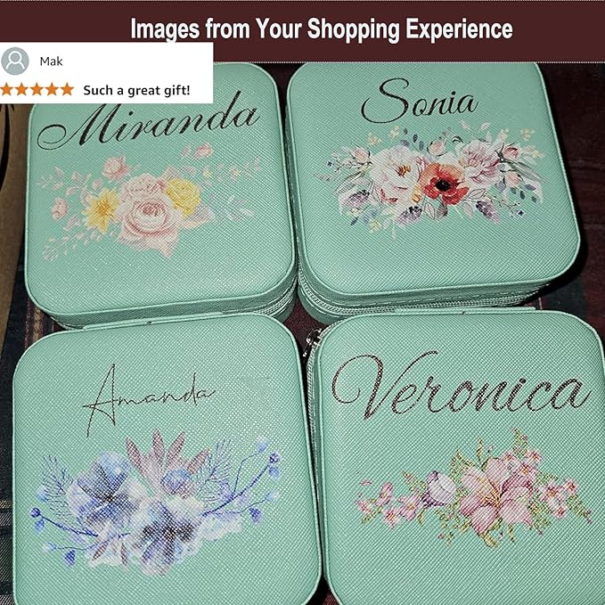 DayOfShe Bridesmaid Proposal Gifts Personalized Travel Jewelry Box-Leather Small Jewelry Organizer for Maid of Honor Gift for Bridesmaids-NeatNest
