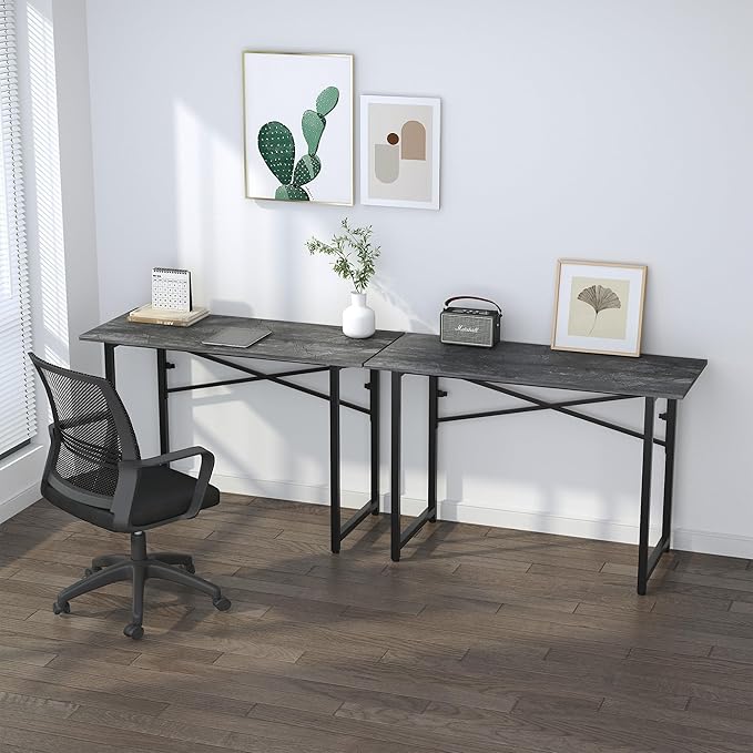 Folding Computer Desk 47 inch Writing Gaming Computer Camping Table, No Assembly Required Home Office Desk, Grey-NeatNest