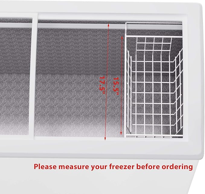 Chest Freezer Organizer Bins, Deep Freezer Basket Storage Wire Metal Hanging Baskets 17.5inch 2Packs