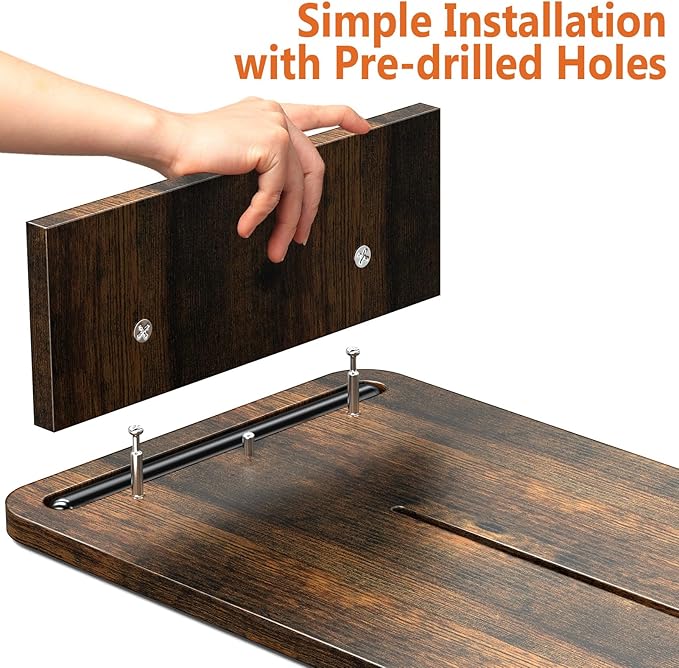 Dual Monitor Stand Riser with Drawer-Adjustable Length and Angle, Monitor Stand Riser for 2 Monitors, Desktop Organizer Stand for Computer/Laptop/PC/Printer (Rust Brown)