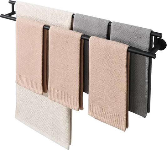 Alise Double Bath Towel Bars Towel Racks for Bathroom Lavatory,Wall Mount Towel Holder SUS304 Stainless Steel Towel Hanger Rail 32 Inch,GYT6902-800-B Matte Black