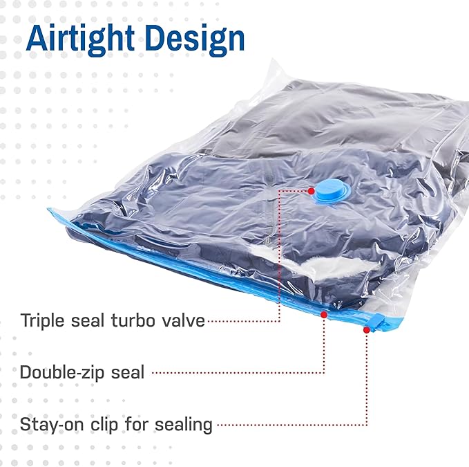2 Pack Jumbo Vacuum Storage Bags for Comforters, Blankets & Clothes – Jumbo Vacuum Sealed Compression Bags with Hand Pump – Space Saver Storage Bags for Bedding, Moving, Travel & Organization-NeatNest