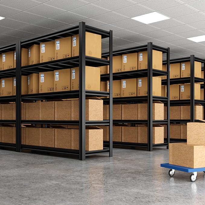 5 Tier Metal Shelving Unit 84" H x 48" W x 24" D, 3000LBS Adjustable Storage Shelves, Heavy Duty Garage Shelves for Warehouse, Basement, Kitchen, Pantry, Living Room, Black-NeatNest