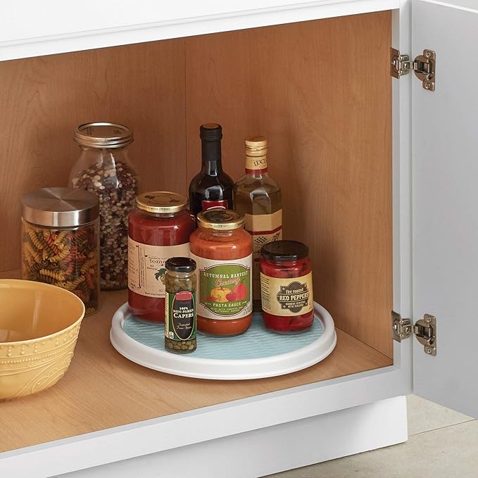 Copco Basics Non-Skid Pantry Cabinet Lazy Susan Turntable, 12-Inch, Blue-NeatNest