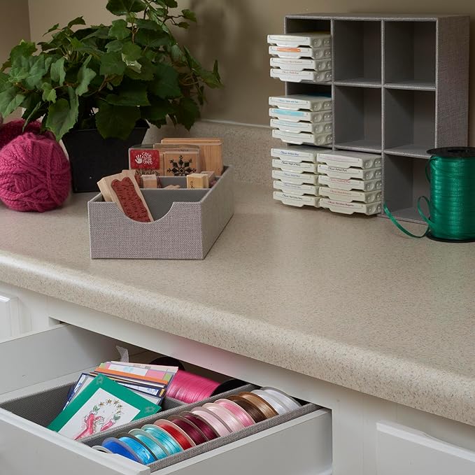 Household Essentials Grey 727-1 Deep 3 Section Drawer Organizer Box for Storage | 12 in x 6.13 in x 3.13-NeatNest