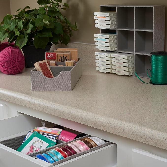 Household Essentials Grey 727-1 Deep 3 Section Drawer Organizer Box for Storage | 12 in x 6.13 in x 3.13-NeatNest