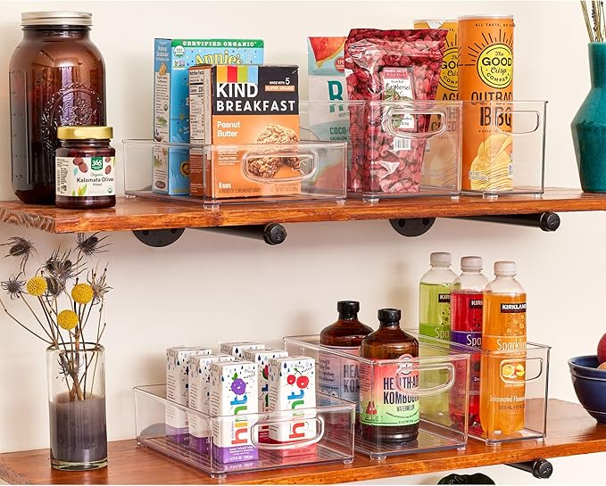 iDesign Stackable Storage Bin - Organization for Kitchen Pantry, Set of 4, Clear, Made in USA
