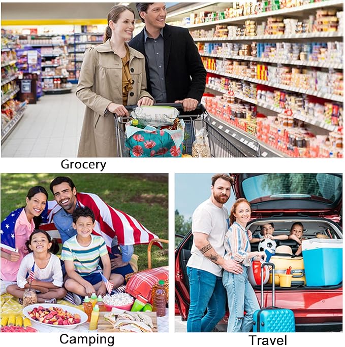 BeeGreen Reusable Grocery Bags 6 Pack, Heavy Duty Totes for Women, Foldable Grocery Bag Large Shopping Totes with Handles for Work, Travel, Gift, Store, Polyester Washable Reusable Tote Bag-NeatNest