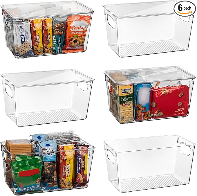 ClearSpace Plastic Pantry Organization and Storage Bins with Lids – Perfect Kitchen Organization or Kitchen Storage – Fridge Organizer, Refrigerator Organizer Bins, Cabinet Organizers-NeatNest