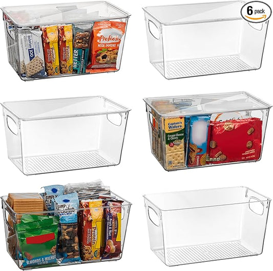 ClearSpace Plastic Pantry Organization and Storage Bins with Lids – Perfect Kitchen Organization or Kitchen Storage – Fridge Organizer, Refrigerator Organizer Bins, Cabinet Organizers-NeatNest