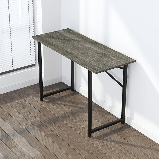 47 inch Folding Desk, Writing Gaming Computer Camping Table, No Assembly Required Home Office Desk, Black Oak-NeatNest