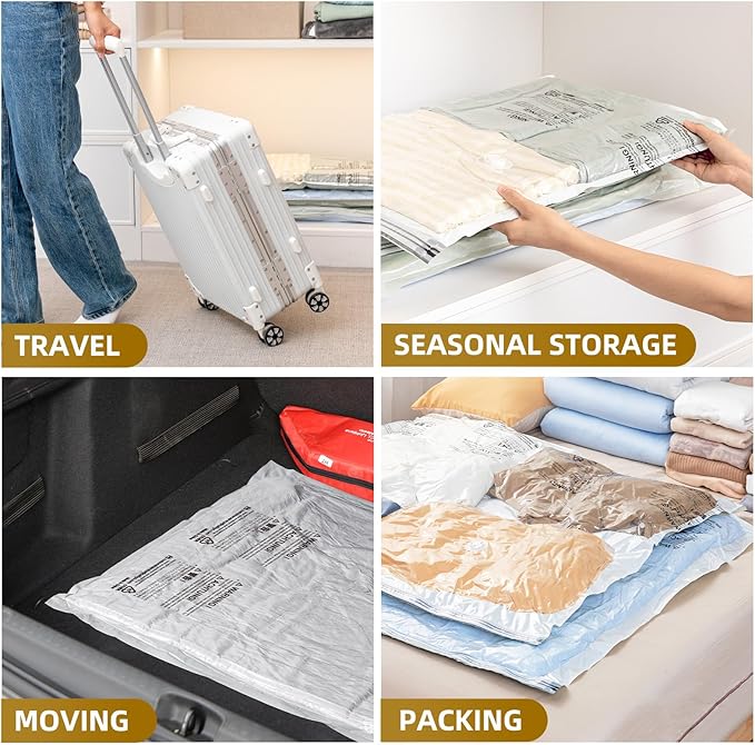 TAILI 4 Pack Vacuum Storage Bags, Jumbo Vacuum Seal Bags for Clothing (40x31 Inch), Space Saver for Bulky Bedding, Comforters, Blankets, Pillows, Large Closet Organization and Storage-NeatNest