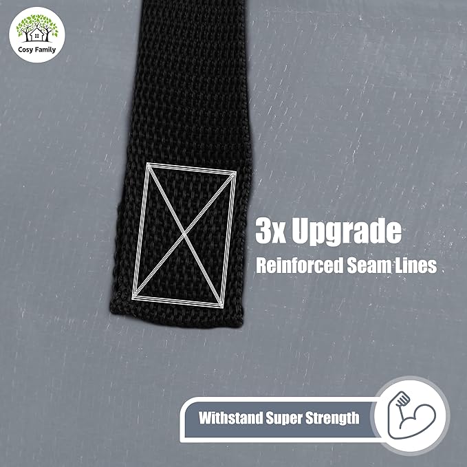 Cosy Family 6 Pack 90L Heavy Duty Extra Large Moving Bags with Reinforced Handle - Strong Handles & Zippers, Storage Totes For Space Saving, Fold Flat, Alternative to Moving Box, Grey-NeatNest