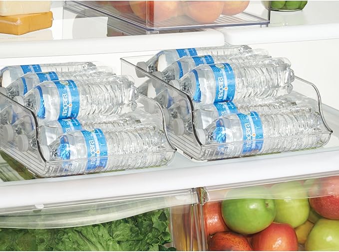 iDesign Water Bottle Organizer for Fridge - Set of 2 - Clear - Made in USA