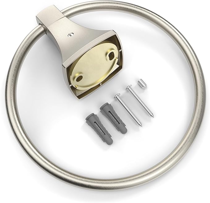 Hand Towel Holder for Bathroom Kitchen Brushed Nickel Towel Ring Towel Hanger Stainless Steel and Zinc Alloy Wall Mount