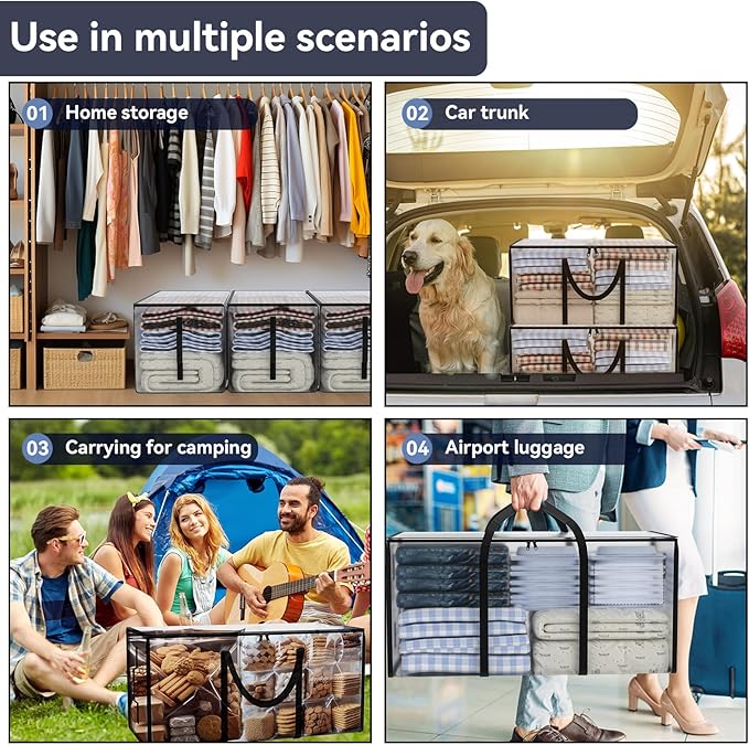 CONGREGATE 97L Moving,2 pack extra large moving bags with zippers，bagsmoving bags heavy duty，,closet storage,Storage Containers for Organizing Bedroom,Closet, Clothing,storage totes with lids-NeatNest