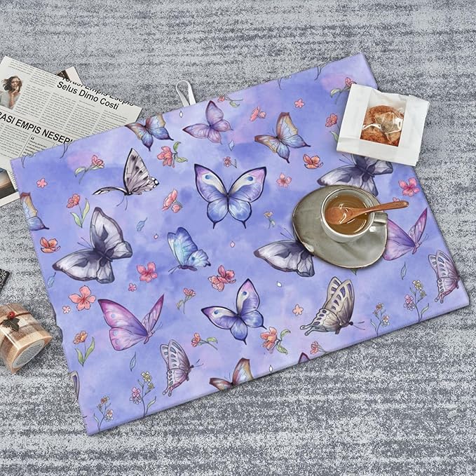 Butterfly Dish Drying Mat for Kitchen Counter Cute Kitchen Mat Microfiber Kitchen Countertop Absorbent Reversible Drainer Rack Pad Dish Drying Mat 18 x 24 Inch-NeatNest